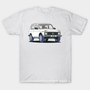 Lada Niva 4x4 in White T-Shirt